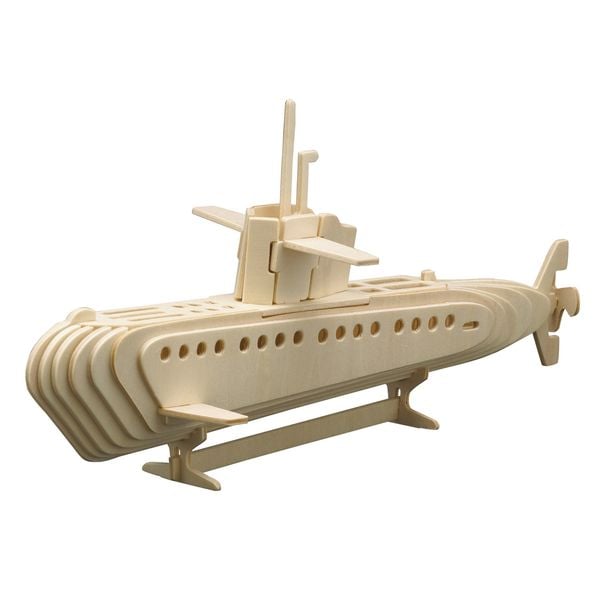 Produktbild: PEBARO 866/3 - Holzbausatz U-Boot, 30 Teile, Holzkonstruktion zum Zusammenstecken