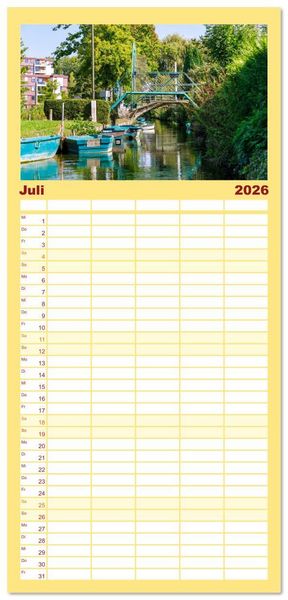 Produktbild: Familienplaner 2026 - Amiens. Die leise Sch&ouml;nheit Nordfrankreichs mit 5 Spalten (Wandkalender, 21 x 45 cm) CALVENDO