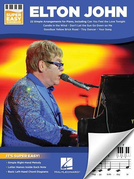 Produktbild: Elton John Super Easy Songbook 22 Simplified Piano Arrangements Includes Your Song Candle in the Wind Tiny Dancer Beginner Piano Sheet Music