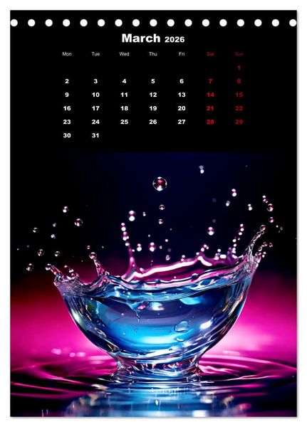 Produktbild: The symphony of drops (Desk Calendar 2026 DIN A5 portrait), CALVENDO 12 Month DeskCalendar