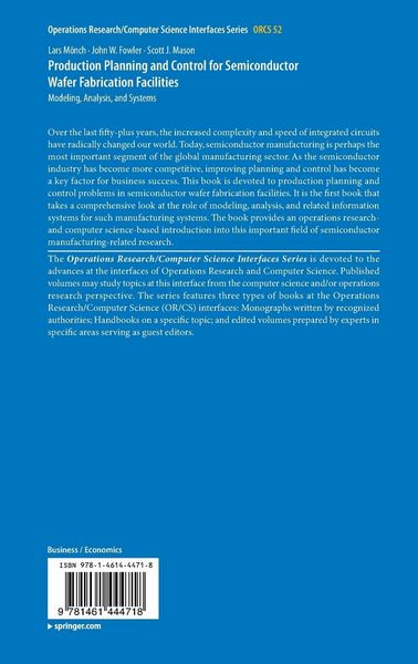 Produktbild: Production Planning and Control for Semiconductor Wafer Fabrication Facilities