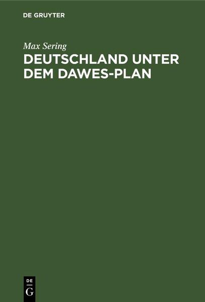 Produktbild: Deutschland unter dem Dawes-Plan
