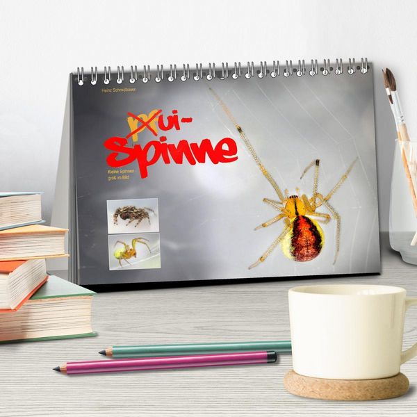 Produktbild: ui - Spinne. Kleine Spinnen - gro&szlig; im Bild (Tischkalender 2026 DIN A5 quer), CALVENDO Monatskalender