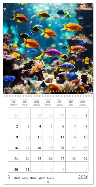 Produktbild: Colourful AI aquariums (Wall Calendar 2026 12 &times; 12 Inch) CALVENDO 12 Month Wall Calendar
