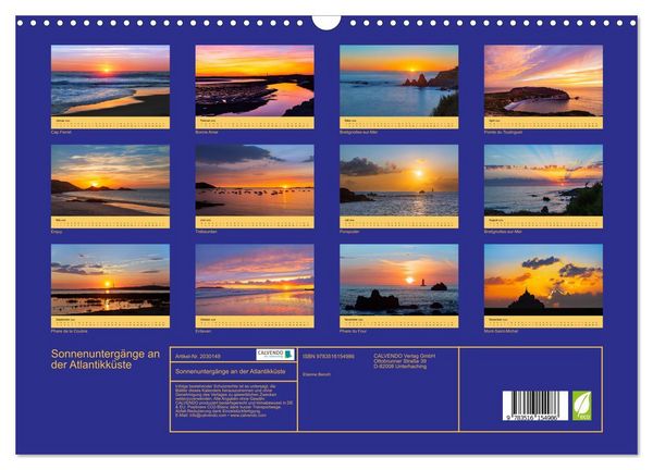 Produktbild: Sonnenunterg&auml;nge an der Atlantikk&uuml;ste (Wandkalender 2026 DIN A3 quer), CALVENDO Monatskalender