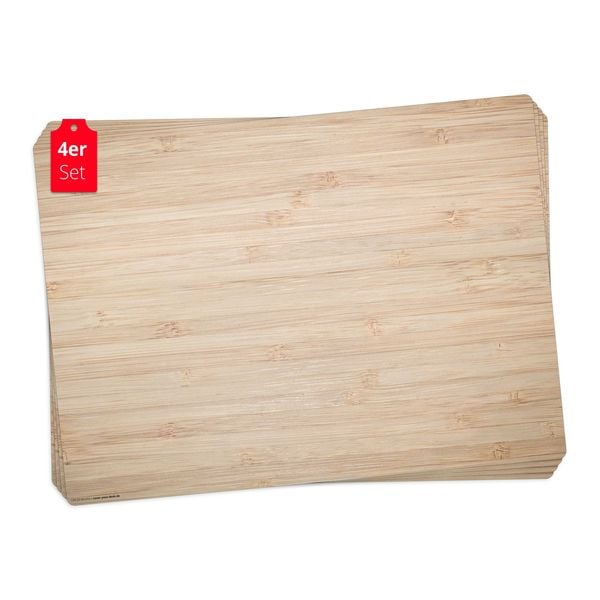 Tischsetmacher Tischsets Holzoptik hellbraun, aus hochwertigem Vinyl (4 Stück), 44 x 32 cm