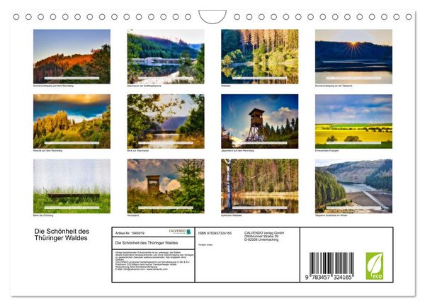 Produktbild: Die Sch&ouml;nheit des Th&uuml;ringer Waldes (Wandkalender 2026 DIN A4 quer), CALVENDO Monatskalender