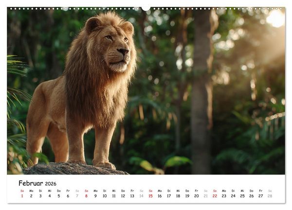 Produktbild: L&ouml;wen - Majest&auml;t der Wildnis (hochwertiger Premium Wandkalender 2026 DIN A2 quer), Kunstdruck in Hochglanz