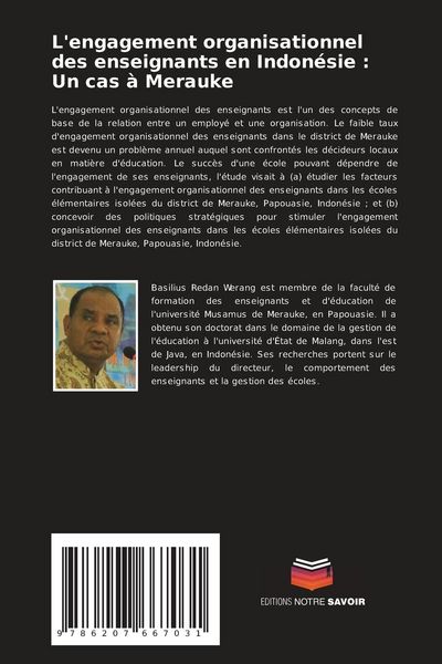 Produktbild: L'engagement organisationnel des enseignants en Indon&eacute;sie : Un cas &agrave; Merauke