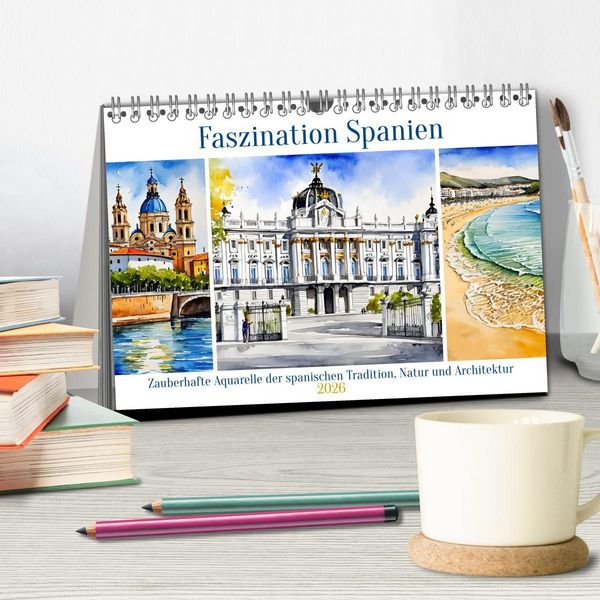 Produktbild: Faszination Spanien (Tischkalender 2026 DIN A5 quer), CALVENDO Monatskalender