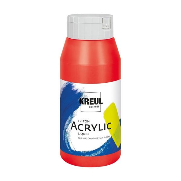 Produktbild: KREUL Acrylfarbe Triton Liquid tief matt fr&auml;nkisch rot 750ml Flasche