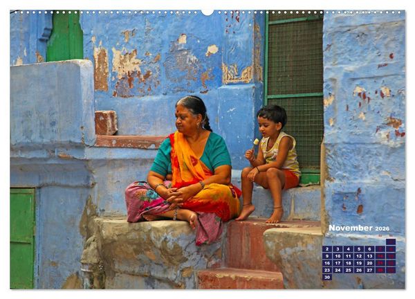 Produktbild: Typisch Indien - Unterwegs in Rajasthan (Wandkalender 2026 DIN A2 quer), CALVENDO Monatskalender