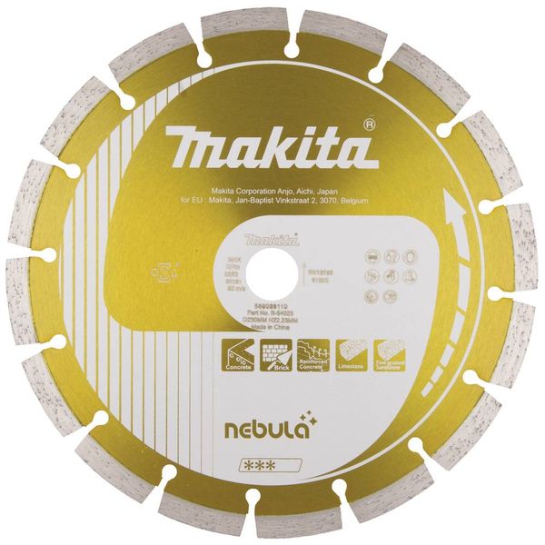 Produktbild: Makita Nebula - Diamant-Schneidscheibe - f&uuml;r Beton, Kalkstein, Stahlbeton, Ziegelsteine, feink&ouml;rniger Sandstein