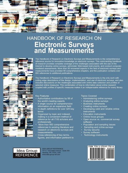 Produktbild: Handbook of Research on Electronic Surveys and Measurements
