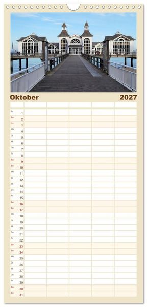 Produktbild: Familienplaner 2027 - Urlaubsparadies Insel R&uuml;gen mit 5 Spalten (Wandkalender, 21 x 45 cm) CALVENDO