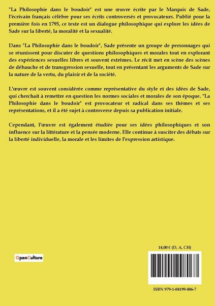 Produktbild: La Philosophie dans le boudoir