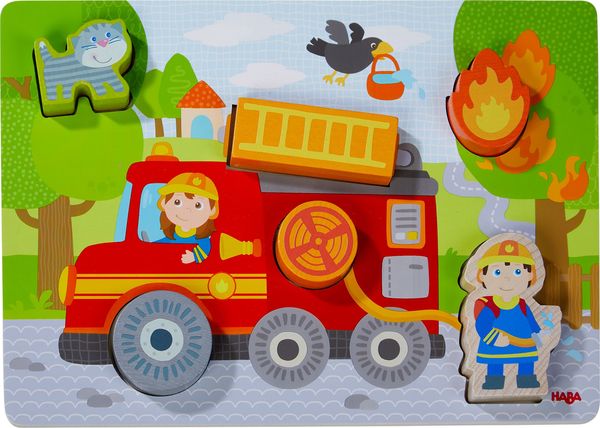 Holzpuzzle Feuerwehrauto