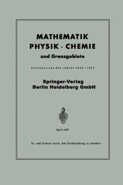 Produktbild: Mathematik, Physik &middot; Chemie und Grenzgebiete