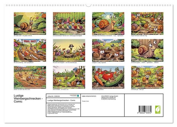 Produktbild: Lustige Weinbergschnecken - Comic (hochwertiger Premium Wandkalender 2027 DIN A2 quer), Kunstdruck in Hochglanz