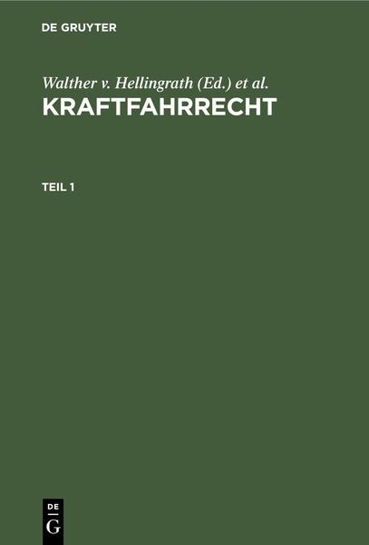 Produktbild: Kraftfahrrecht. Teil 1