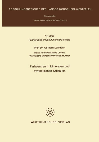 Produktbild: Farbzentren in Mineralen und synthetischen Kristallen
