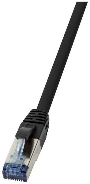 LogiLink CQ6055S RJ45 CAT 6a S/FTP 2.00 m Schwarz Geflechtschirm, Halogenfrei, PUR-Mantel, Säurebeständig, Ölbeständig 1