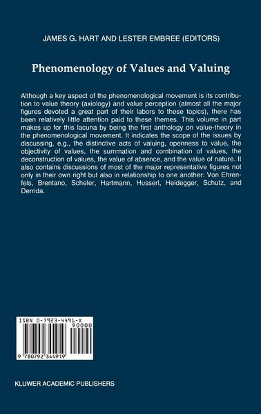 Produktbild: Phenomenology of Values and Valuing