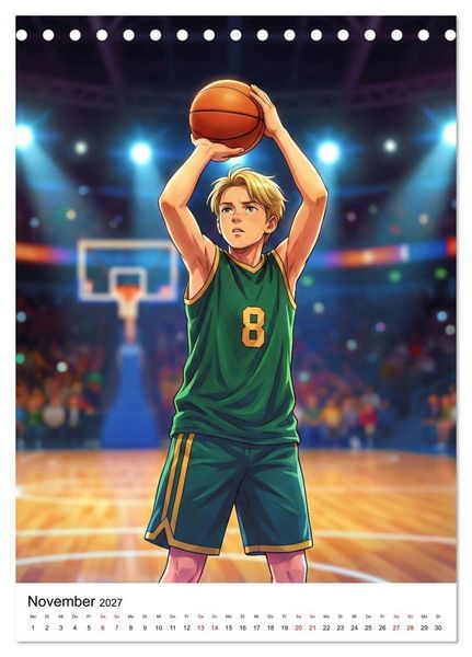 Produktbild: Level Up &ndash; Basketballhelden (Tischkalender 2027 DIN A5 hoch), CALVENDO Monatskalender