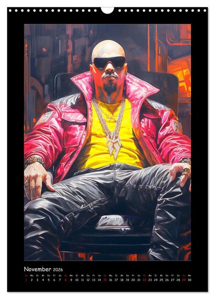 Produktbild: Cyberpunk Heroes. Futuristische Fusion von Technik und Kunst (Wandkalender 2026 DIN A3 hoch), CALVENDO Monatskalender