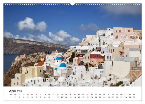 Produktbild: Santorini - Am Krater des Vulkans (Wandkalender 2026 DIN A2 quer), CALVENDO Monatskalender