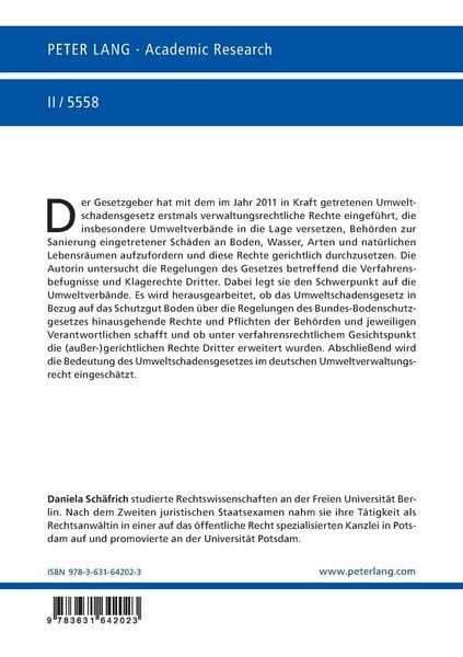 Produktbild: Die Verfahrensbefugnisse und Klagerechte Dritter im Bereich des &ouml;ffentlich-rechtlichen Bodenschutzes am Beispiel des Umweltschadensgesetzes