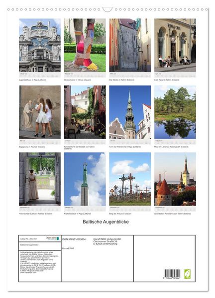 Produktbild: Baltische Augenblicke (Wandkalender 2026 DIN A2 hoch), CALVENDO Monatskalender