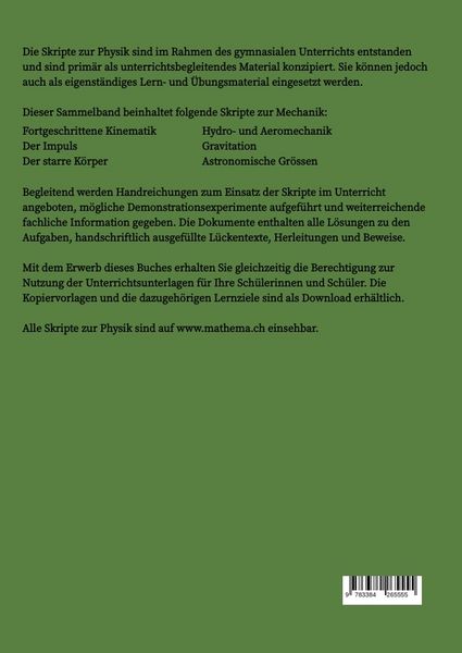 Produktbild: Skripte zur Physik - Weiterf&uuml;hrende Mechanik