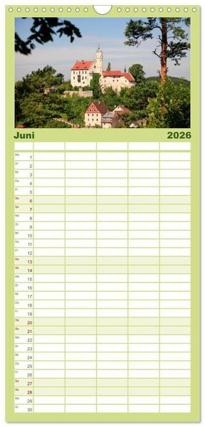 Produktbild: Familienplaner 2026 - Burgen in Deutschland mit 5 Spalten (Wandkalender, 21 x 45 cm) CALVENDO