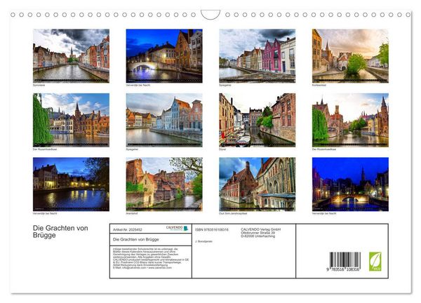 Produktbild: Die Grachten von Br&uuml;gge (Wandkalender 2026 DIN A3 quer), CALVENDO Monatskalender