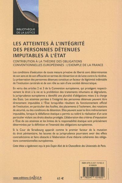Produktbild: Les Atteintes a l'Integrite des Personnes Imputables a l'Etat