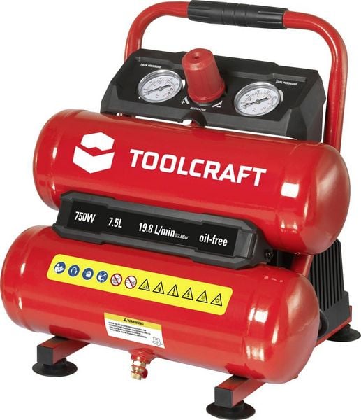 Produktbild: TOOLCRAFT Druckluft-Kompressor 7.5l 8 bar