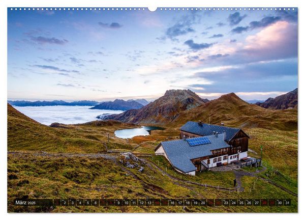 Produktbild: H&uuml;ttenzauber: Bergh&uuml;tten in den Alpen (hochwertiger Premium Wandkalender 2026 DIN A2 quer), Kunstdruck in Hochglanz