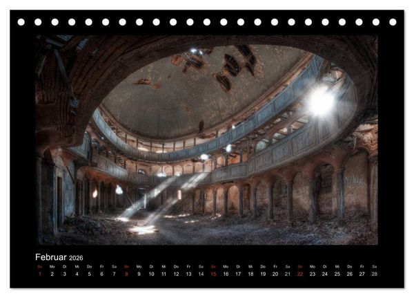 Produktbild: Lost Places - vergessene orte vergessener glanz (Tischkalender 2026 DIN A5 quer), CALVENDO Monatskalender