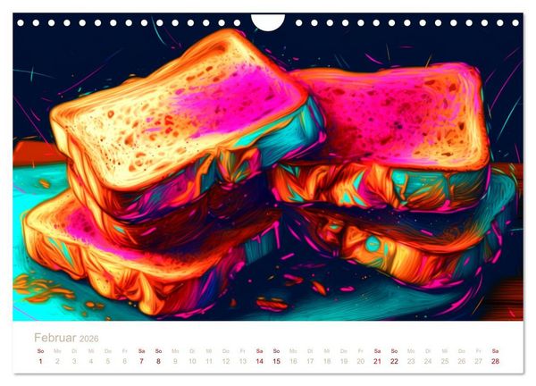 Produktbild: FAST FOOD KUNST (Wandkalender 2026 DIN A4 quer), CALVENDO Monatskalender