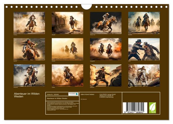 Produktbild: Abenteuer im Wilden Westen (Wandkalender 2026 DIN A4 quer), CALVENDO Monatskalender