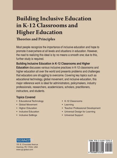 Produktbild: Building Inclusive Education in K-12 Classrooms and Higher Education
