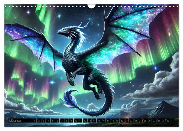 Produktbild: Pr&auml;chtige Drachen, gut oder b&ouml;se? (Wandkalender 2026 DIN A3 quer), CALVENDO Monatskalender