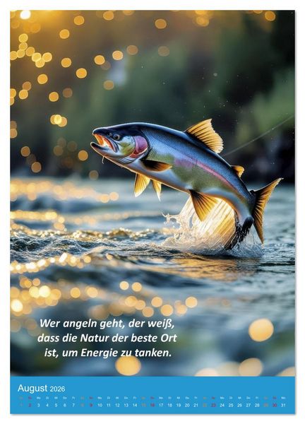 Produktbild: Fliegenfischen am Fluss (hochwertiger Premium Wandkalender 2026 DIN A2 hoch), Kunstdruck in Hochglanz