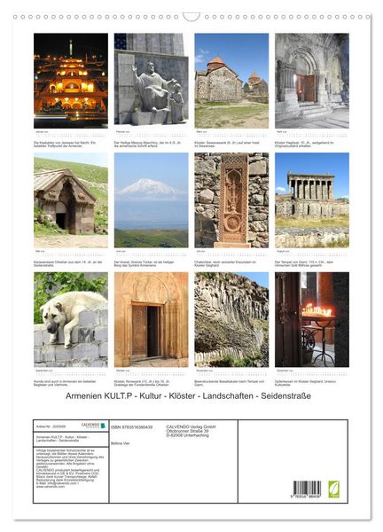 Produktbild: Armenien KULT.P - Kultur - Kl&ouml;ster - Landschaften - Seidenstra&szlig;e (Wandkalender 2026 DIN A2 hoch), CALVENDO Monatskalender