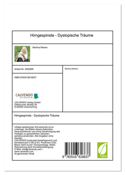 Produktbild: Hirngespinste - Dystopische Tr&auml;ume (Tischkalender 2026 DIN A5 hoch), CALVENDO Monatskalender