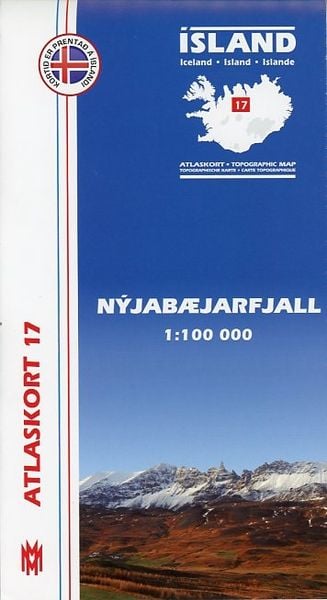 Produktbild: Island Atlaskort 17 Nyjab&aelig;jarfjall 1:100.000