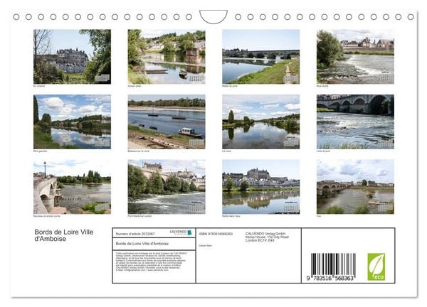 Produktbild: Bords de Loire Ville d'Amboise (Calendrier mural 2026 DIN A4 vertical), CALVENDO calendrier mensuel