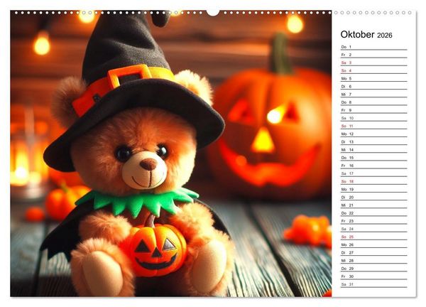 Produktbild: Teddys - Die Jahresreise der KI-Teddyb&auml;ren (Wandkalender 2026 DIN A2 quer), CALVENDO Monatskalender