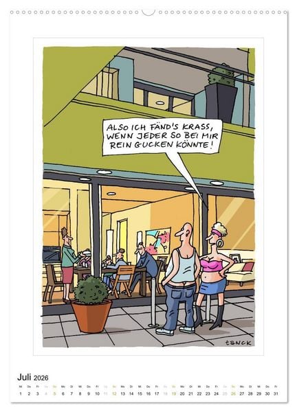 Produktbild: Betongold lacht - Cartoons (Wandkalender 2026 DIN A2 hoch), CALVENDO Monatskalender